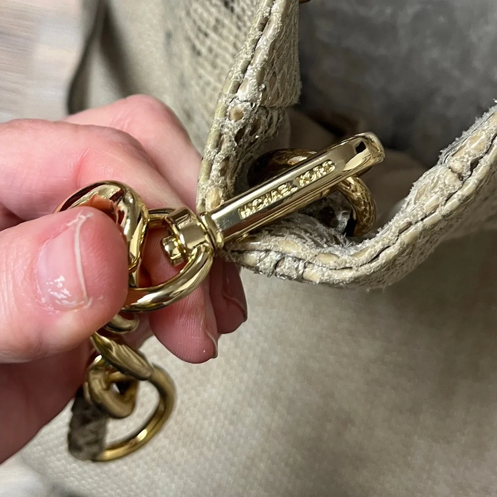 Michael Kors crossbody/Clutch, EUC, snakeskin pattern, soft, heavy feel
